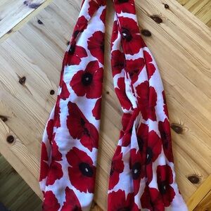 Chic Red Floral Scarf